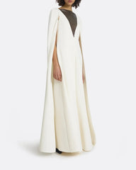 V-Neck Dress with Embellished Detail - Ivory