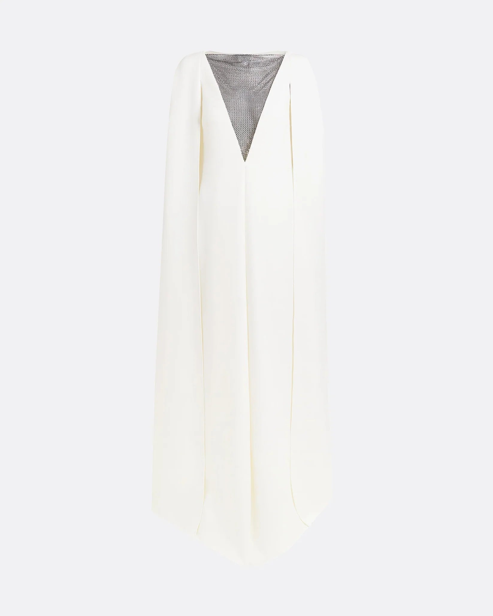 V-Neck Dress with Embellished Detail - Ivory