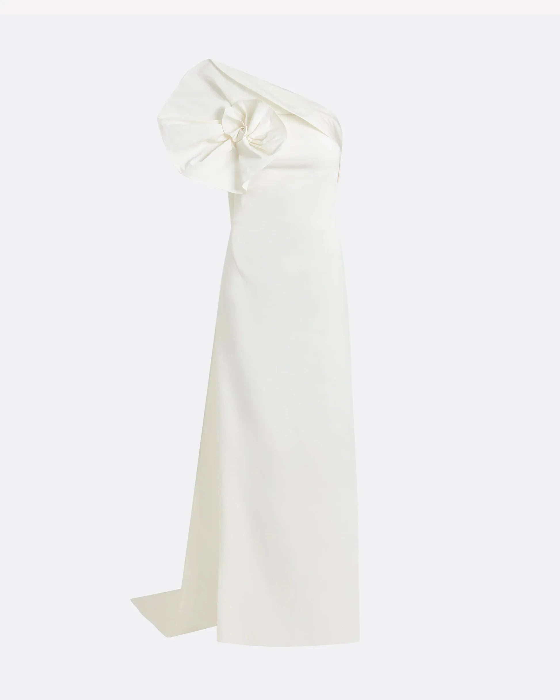one-shoulder gown with sculptural floral detail – IVONA