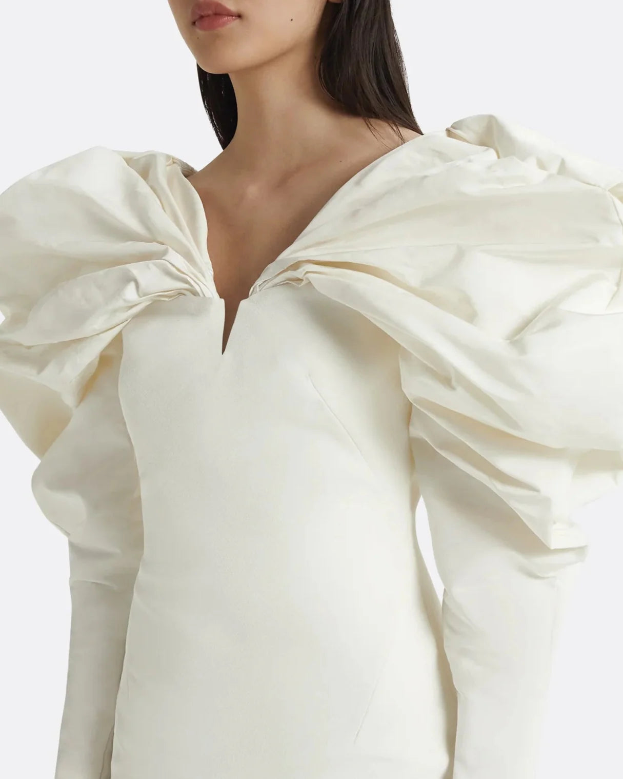 Mini dress with voluminous puff sleeves -Megan