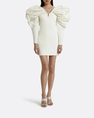 Mini dress with voluminous puff sleeves -Megan