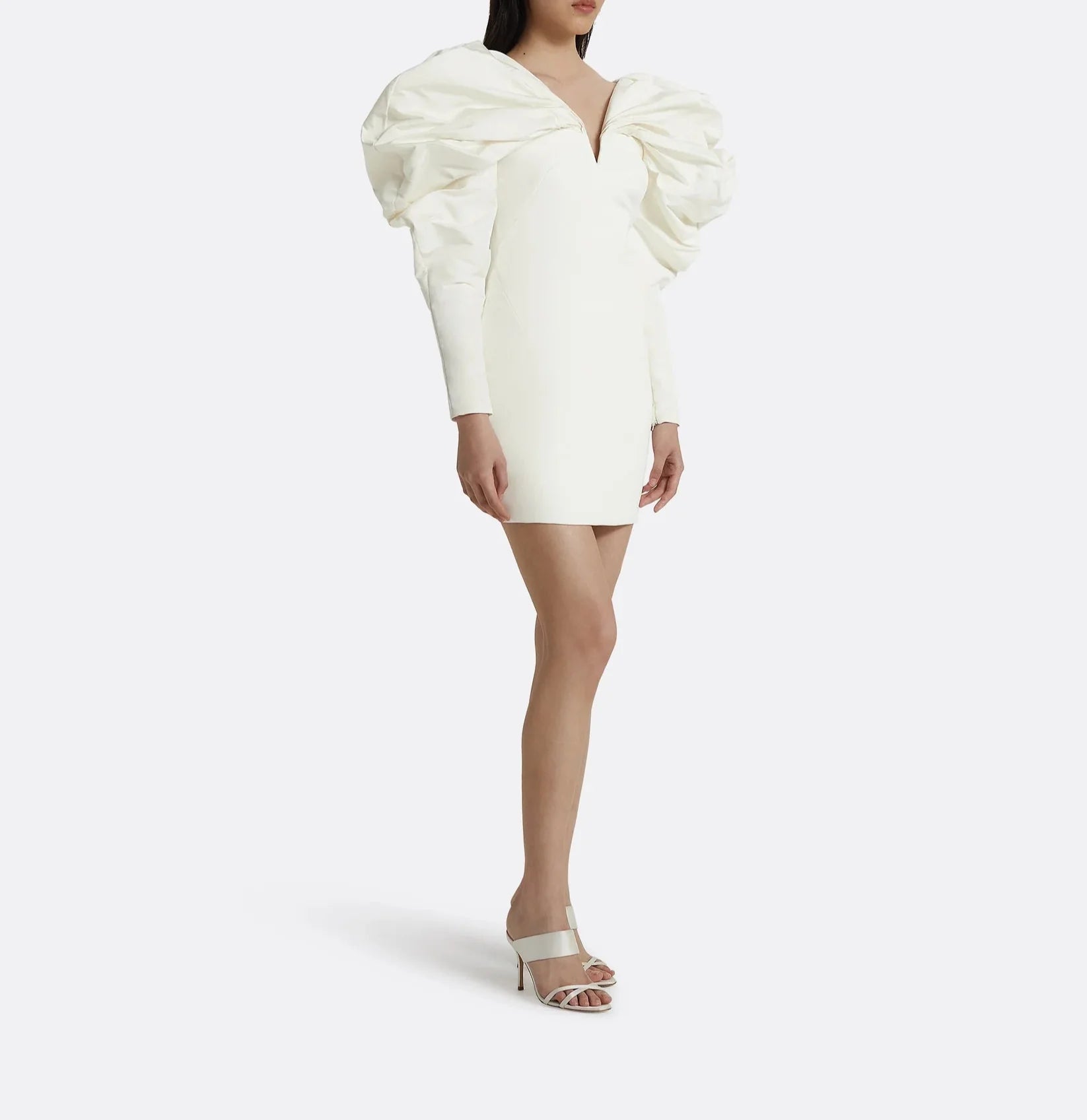 Mini dress with voluminous puff sleeves -Megan