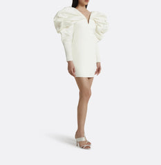 Mini dress with voluminous puff sleeves -Megan