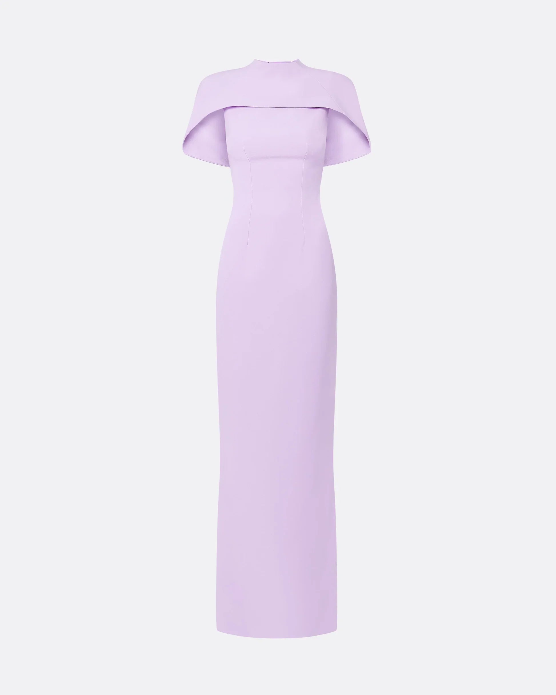 structured cape-sleeve gown with back panel – LILOS