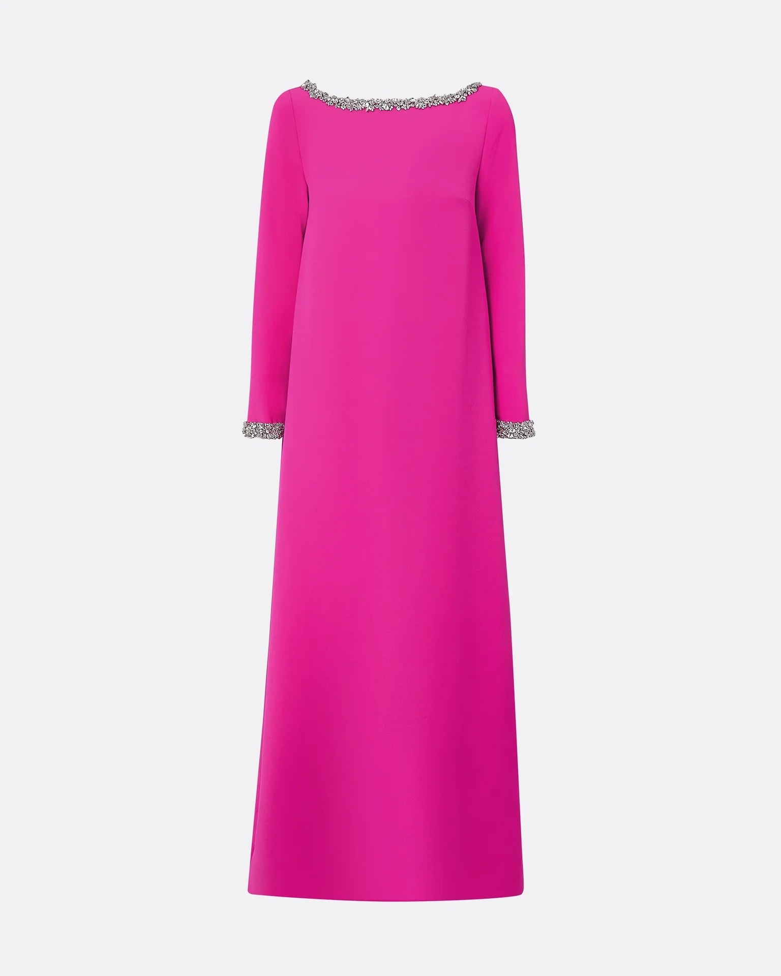 long-sleeve A-line gown with embellished neckline – FOUCE