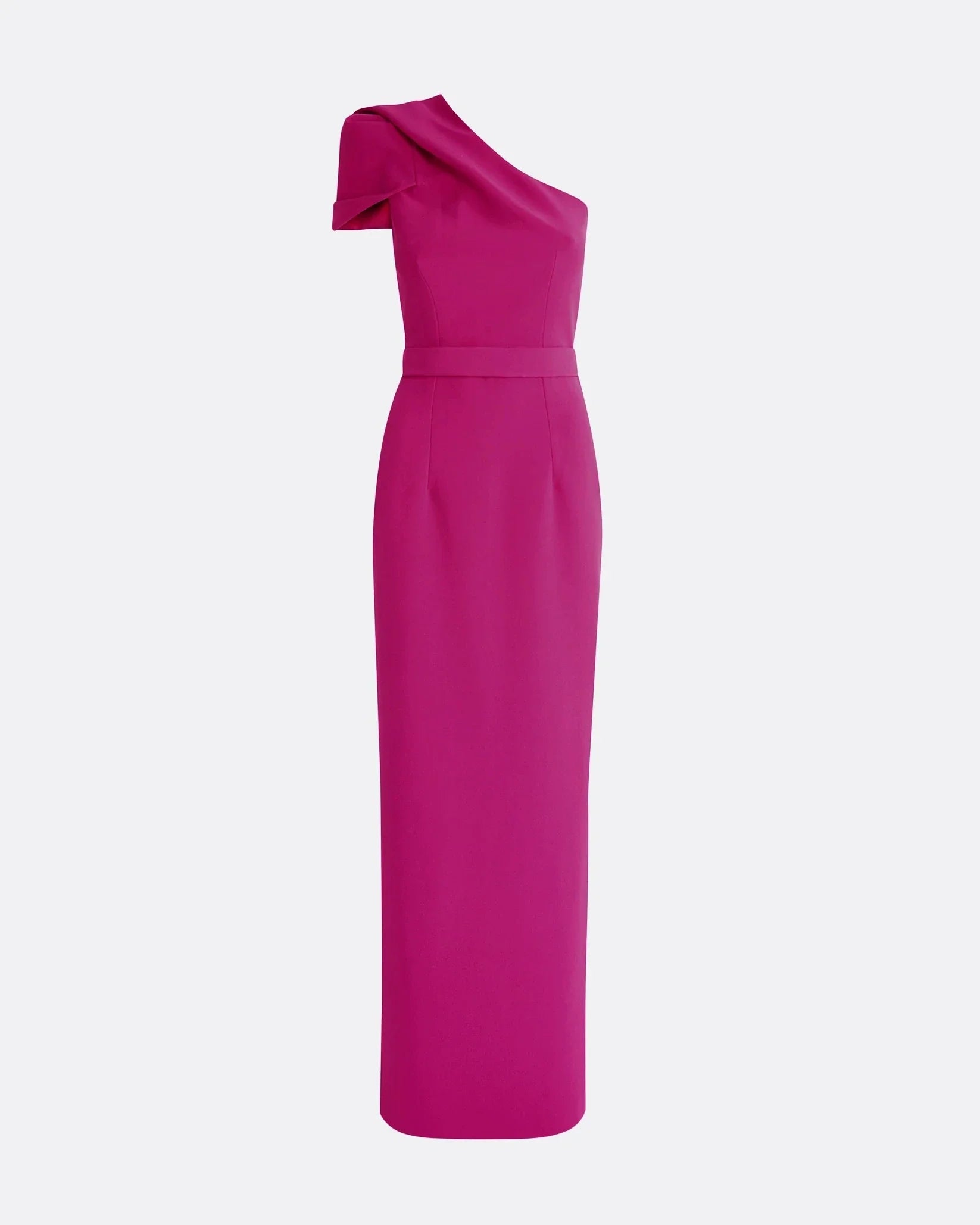 one-shoulder gown with sculpted sleeve – CALOMA