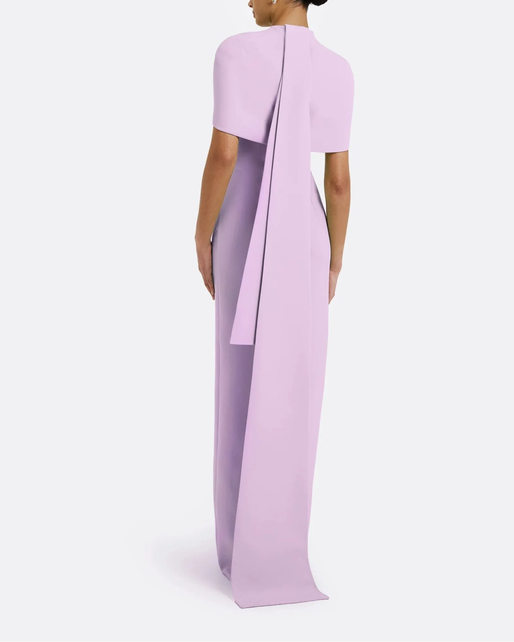 structured cape-sleeve gown with back panel – LILOS