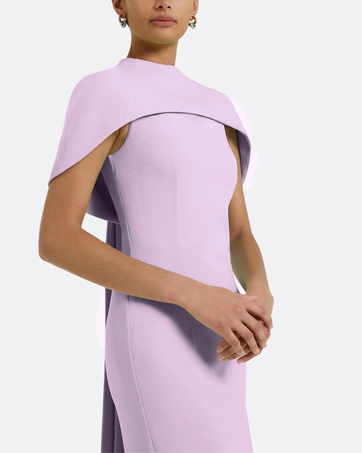 structured cape-sleeve gown with back panel – LILOS
