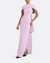 structured cape-sleeve gown with back panel – LILOS