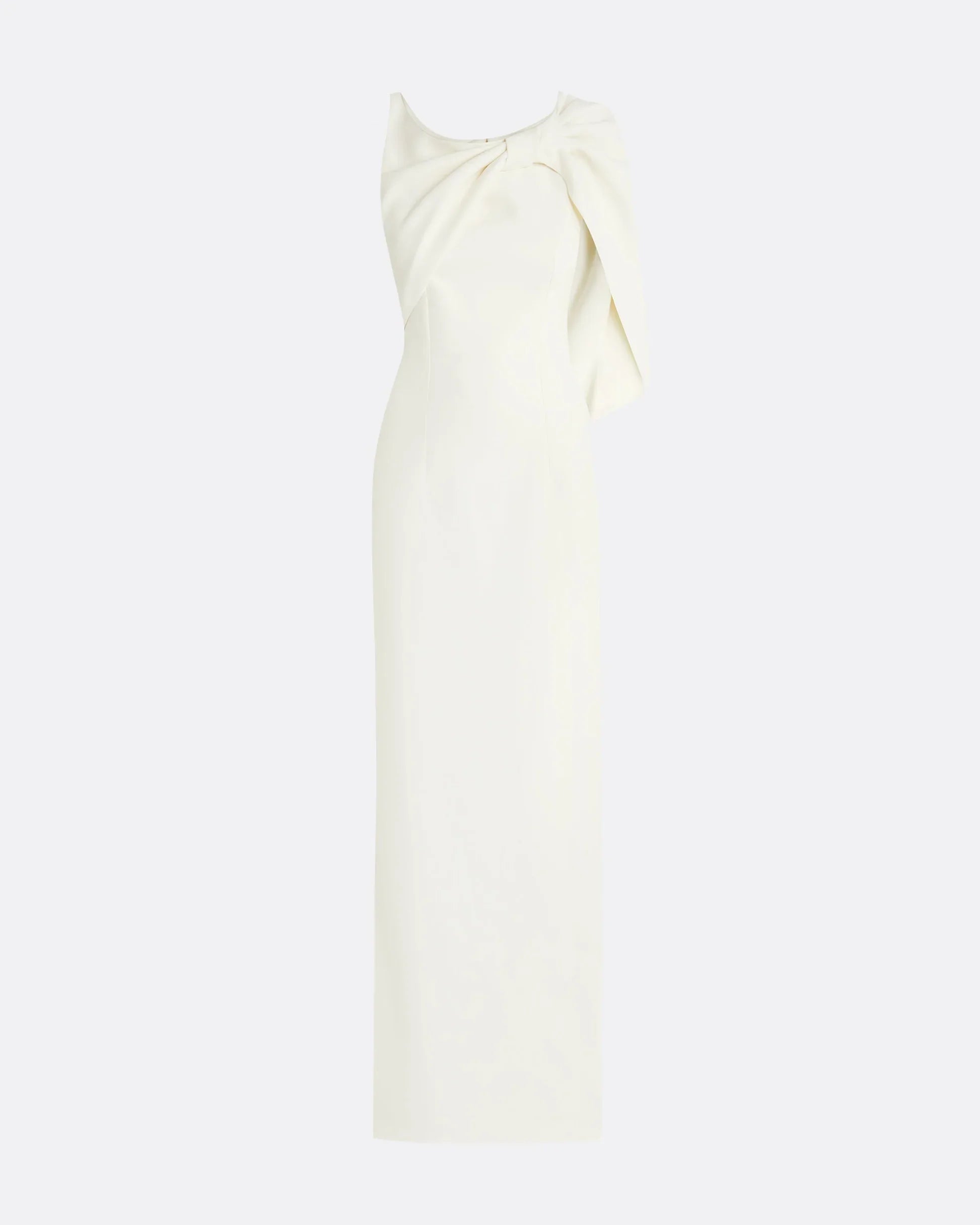 sleeveless column gown with sculpted shoulder drape – LYIRA