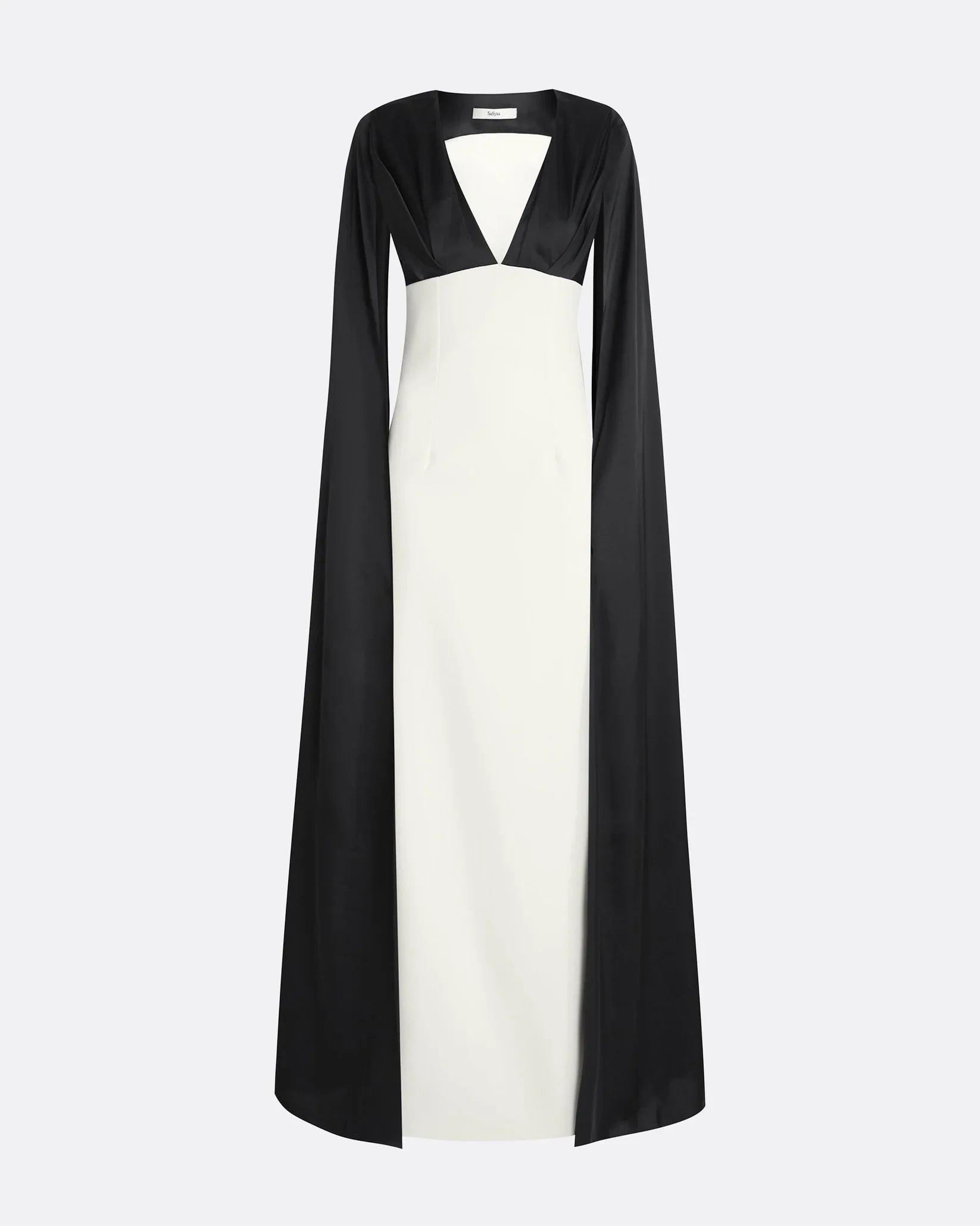 Two-tone column dress with cape - Arya