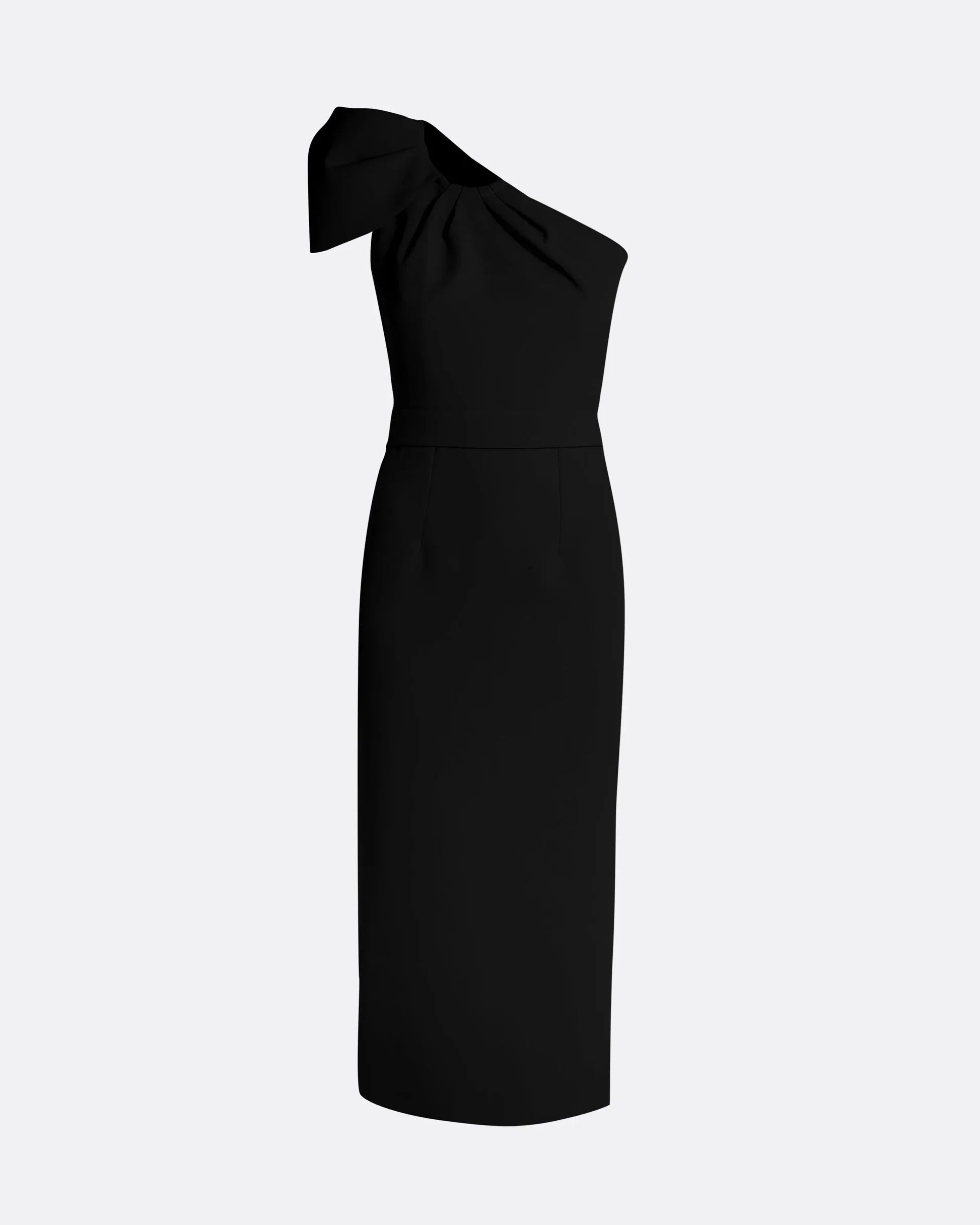 one-shoulder midi dress with oversized bow – CAMILLA