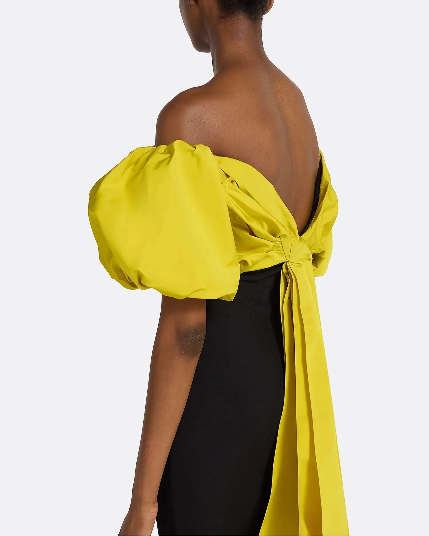 Off-shoulder column dress with voluminous ruffle bodice – ZENITH