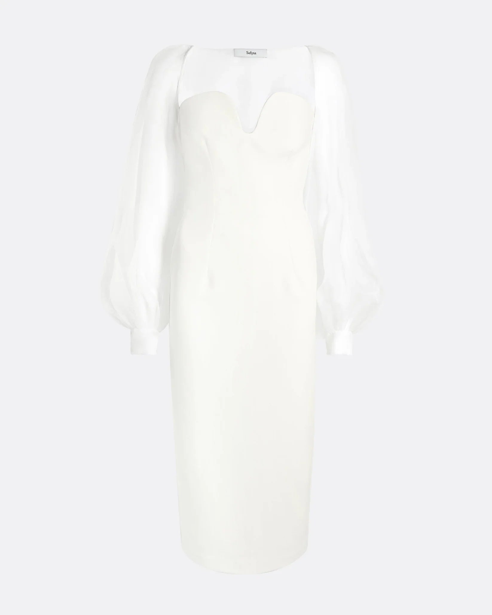 Sheer Puff Sleeve Midi Dress - Reta