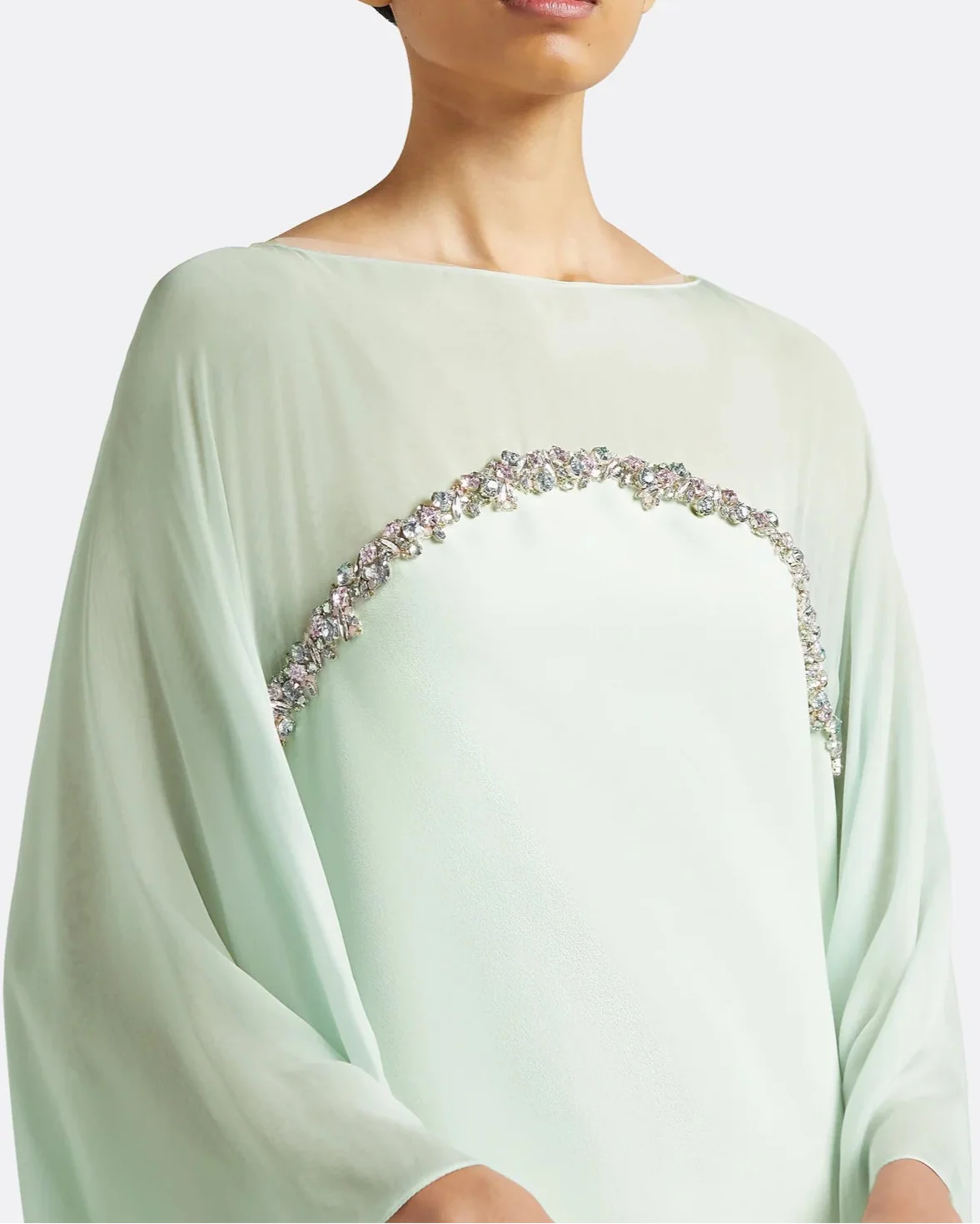 Strapless column dress with embellished cape - Alex