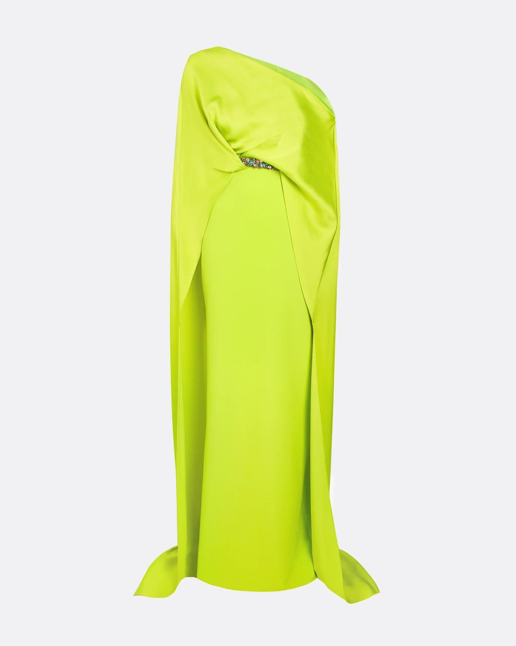 One-shoulder column dress with draped cape - Sarah