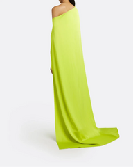 One-shoulder column dress with draped cape - Sarah