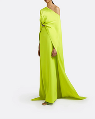 One-shoulder column dress with draped cape - Sarah