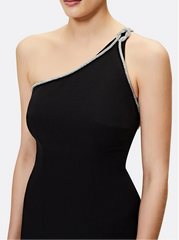 One-shoulder fitted dress with crystal embellishment - Daisy