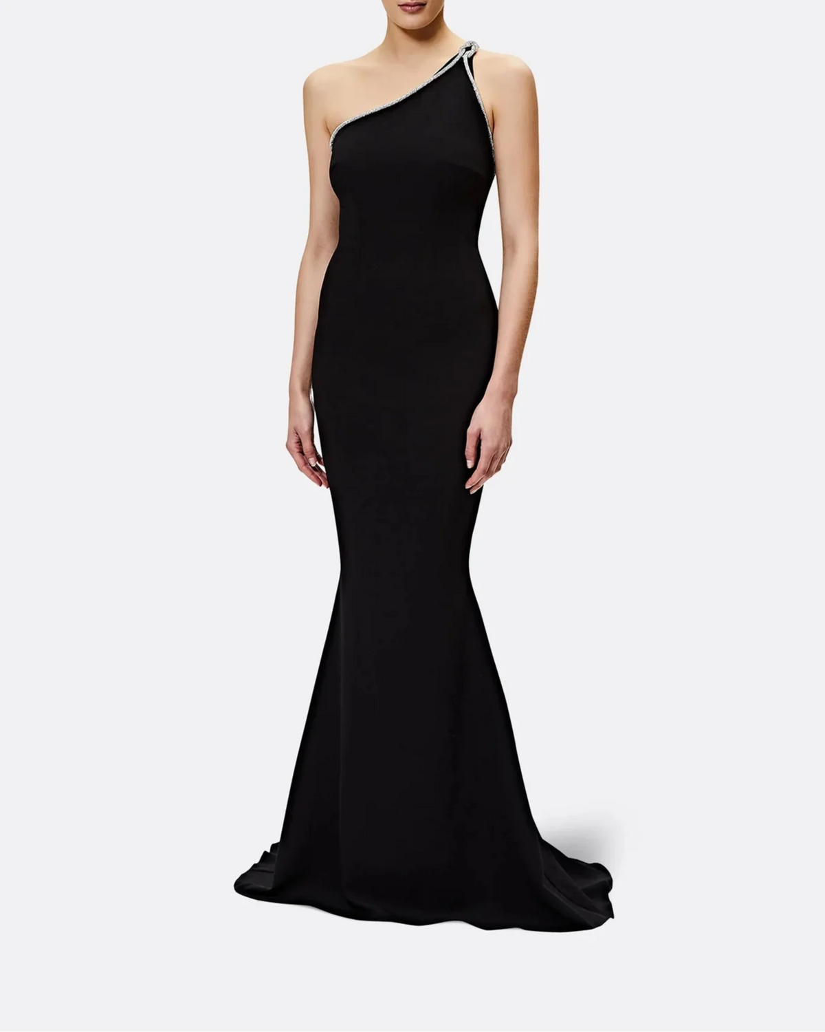 One-shoulder fitted dress with crystal embellishment - Daisy