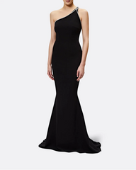 One-shoulder fitted dress with crystal embellishment - Daisy