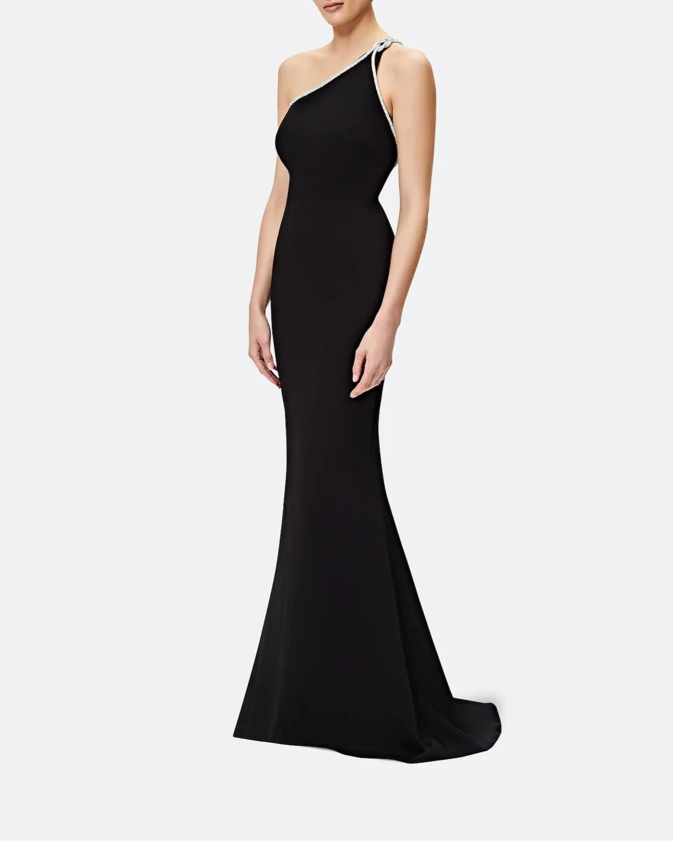 One-shoulder fitted dress with crystal embellishment - Daisy