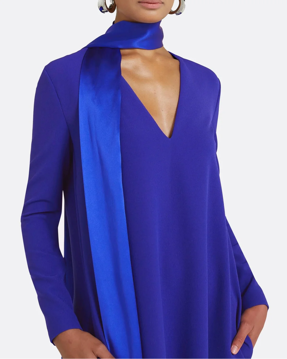 Long-sleeve gown with scarf - Lina