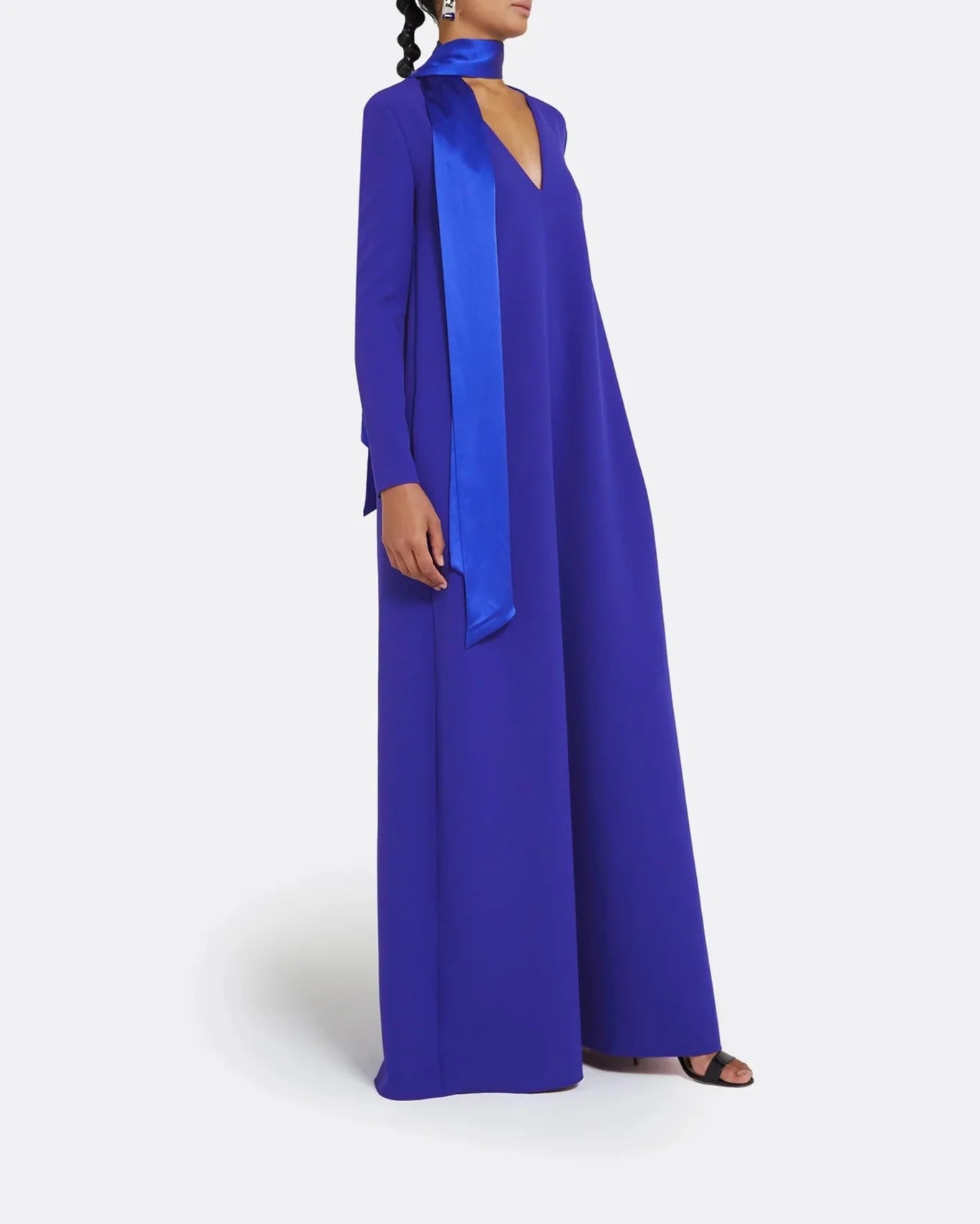 Long-sleeve gown with scarf - Lina