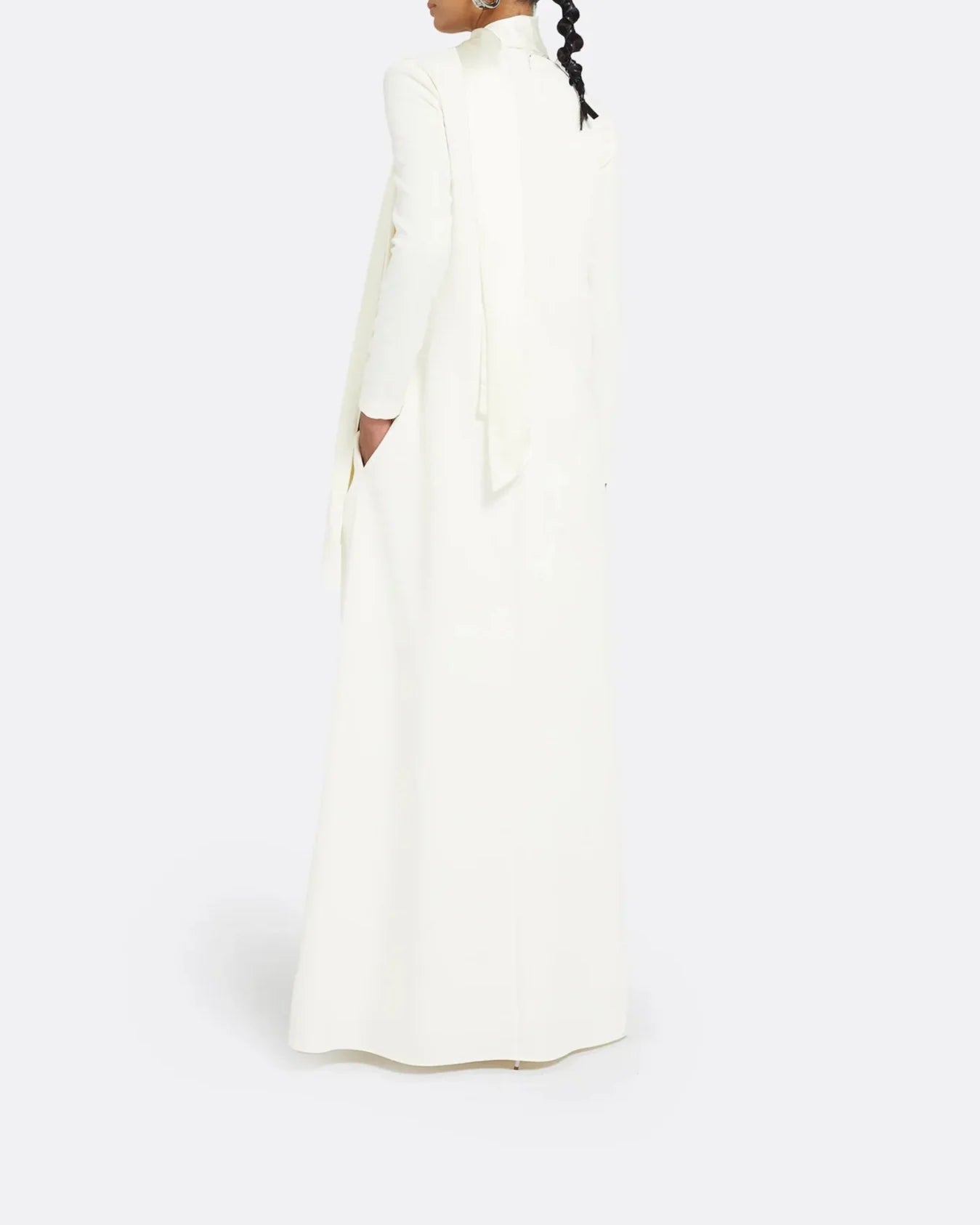 Long-sleeve gown with scarf - Lina