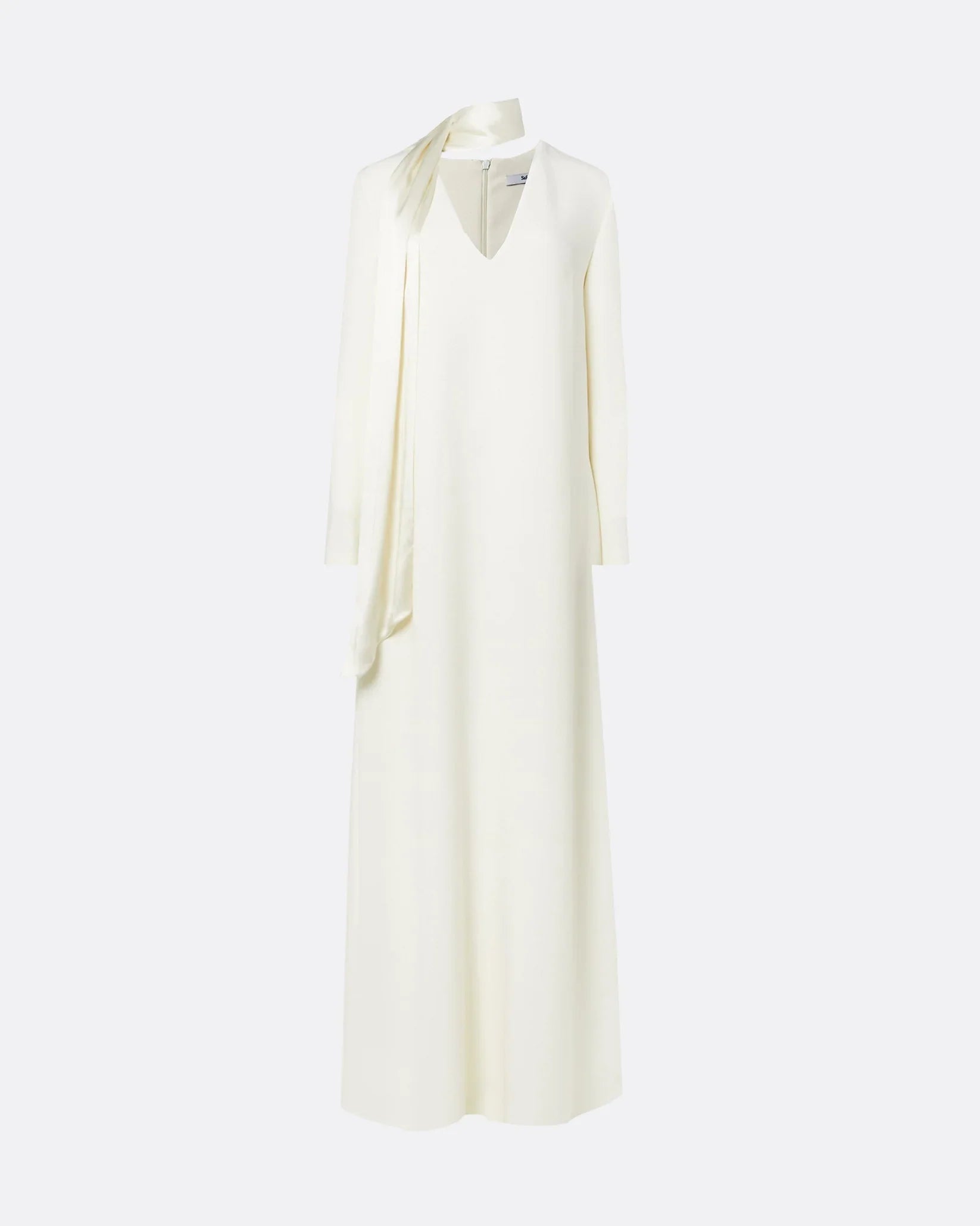 Long-sleeve gown with scarf - Lina