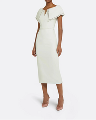 Off-the-shoulder midi dress with embellished neckline - Jessica