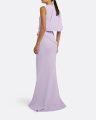One shoulder column dress with attractive details - Olivia