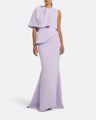 One shoulder column dress with attractive details - Olivia