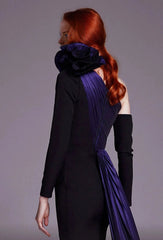 one-shoulder gown with satin drape – Nollah