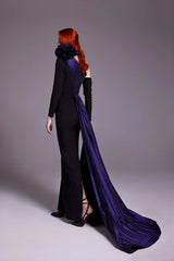 one-shoulder gown with satin drape – Nollah