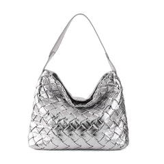 metallic woven hobo bag in gold leather – AUREZ