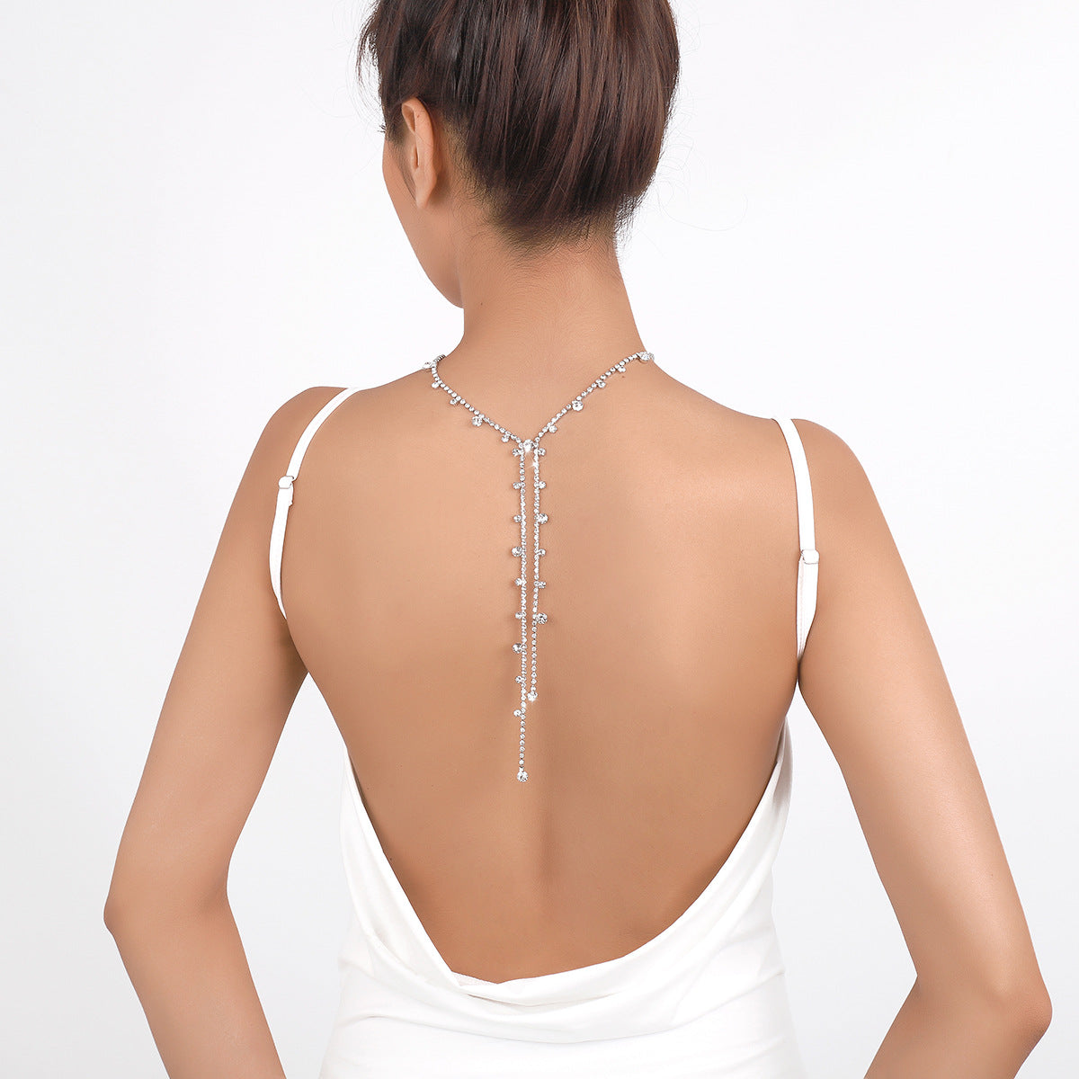 rhinestone drop Y-necklace – CELESTE
