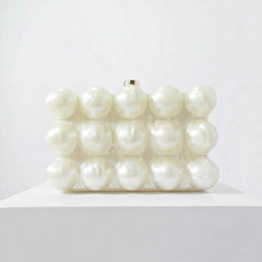 Sculpted square clutch bag with bubble accents - Ejiru