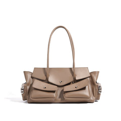 structured tote with multi-pocket flap design - ASTRIDU