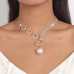 asymmetric pearl charm choker – CELESTE
