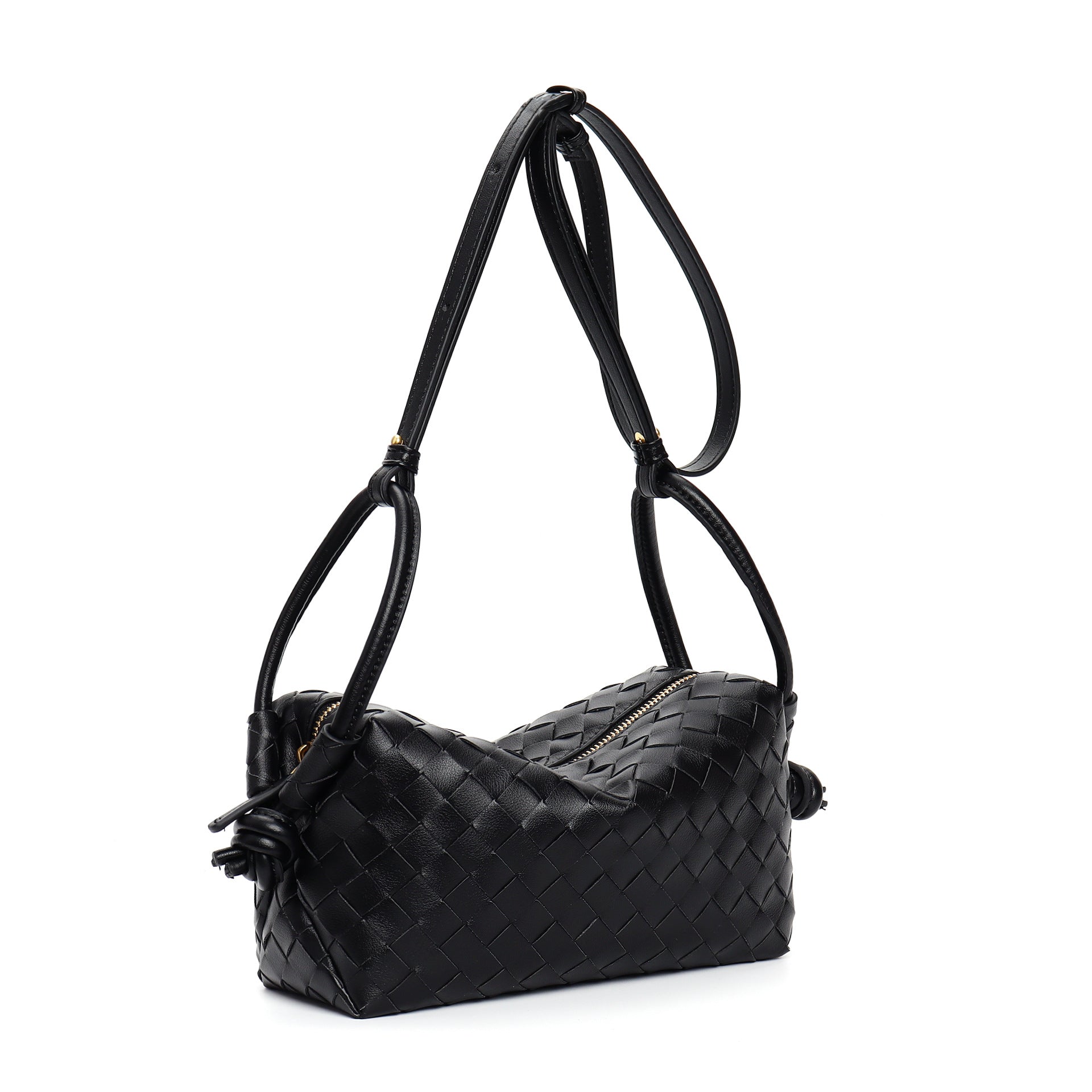 textured leather crossbody with adjustable strap - INESU