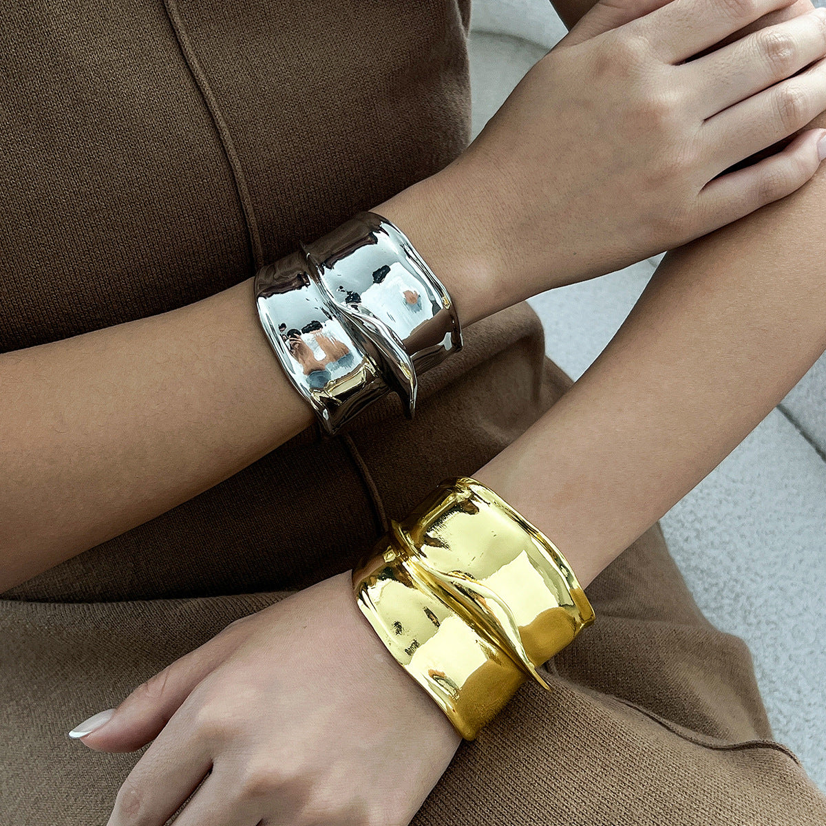 sculpted molten cuff bracelet with abstract swirl edges – AIRYA