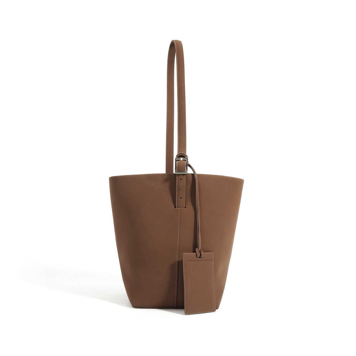 bucket shoulder bag with buckle strap and card tag - SORVA