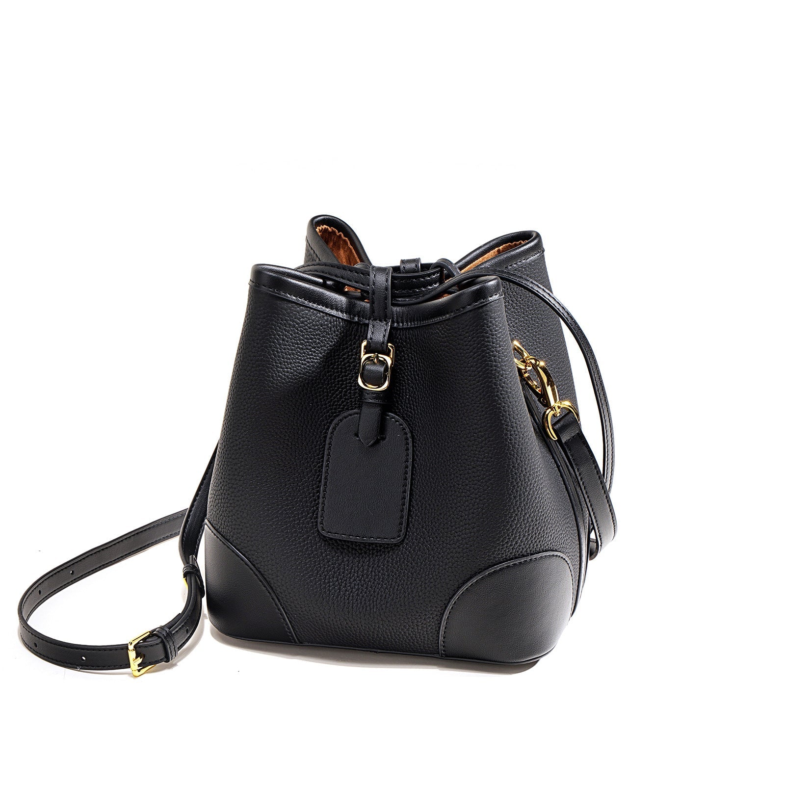 drawstring bucket bag with contrast trims - LUYRA