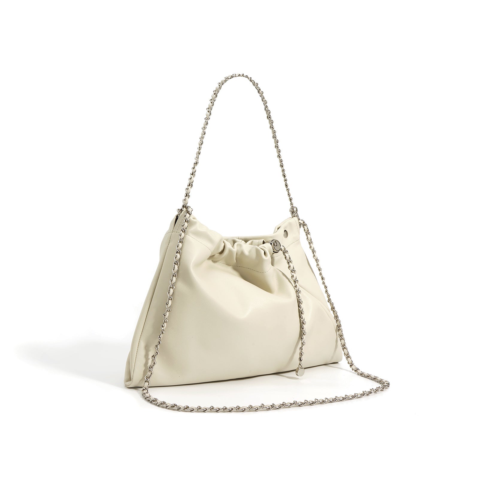 soft ruched shoulder bag with chain strap - VERVA