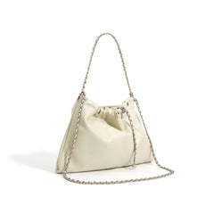 soft ruched shoulder bag with chain strap - VERVA
