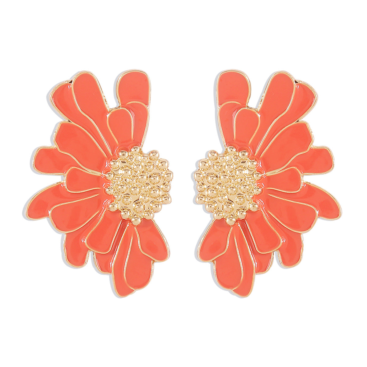 enamel daisy stud earring with gold beaded center – FLORENCE