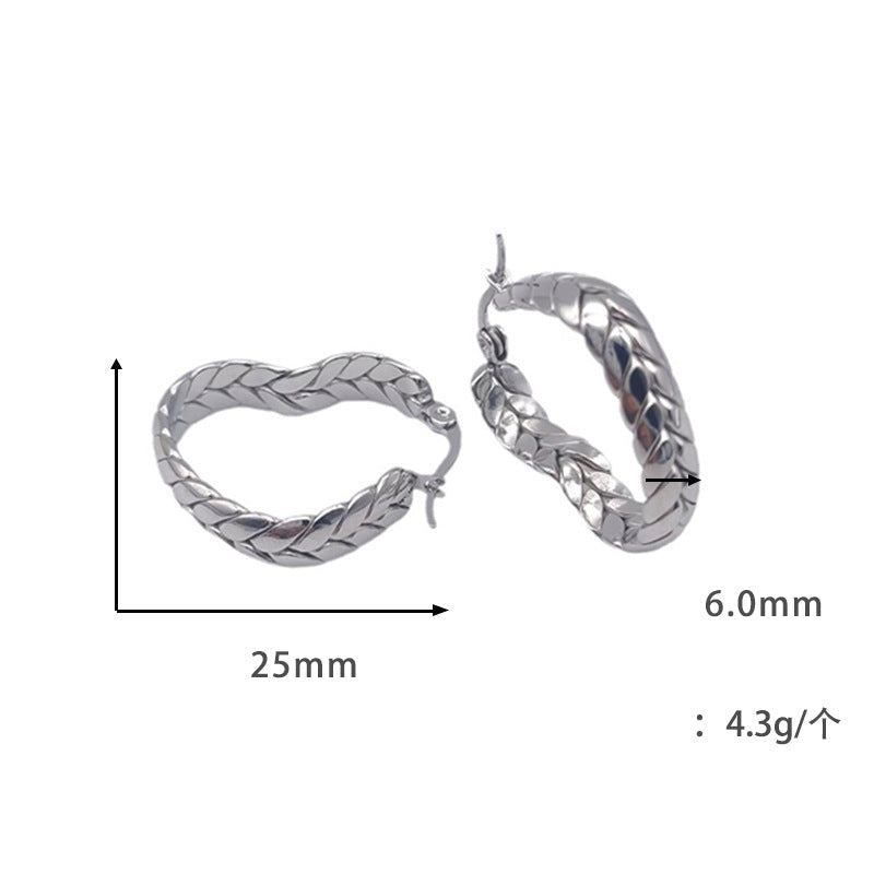 braided gold hoop earrings - SENIA