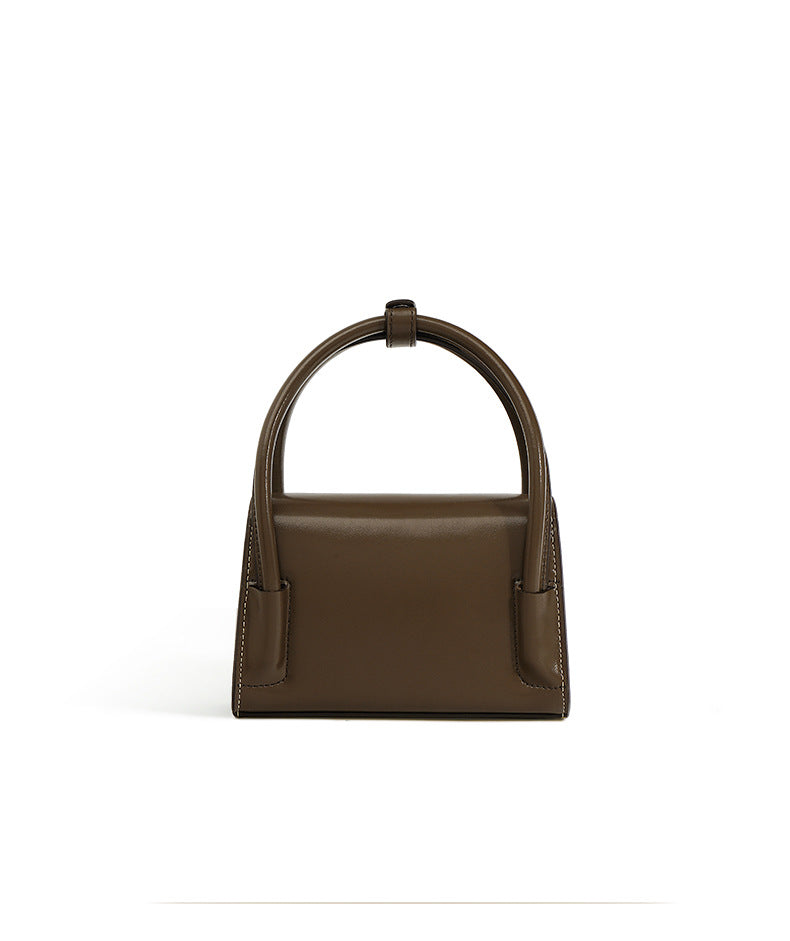 structured mini handbag with curved handles - AURPA