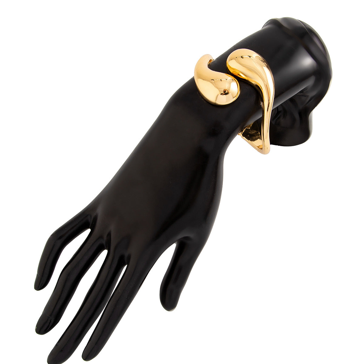 sculptural teardrop cuff bracelet in gold finish – ARIAV